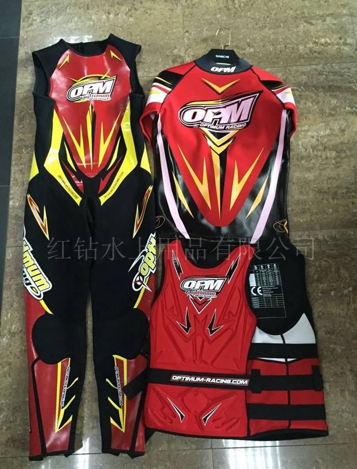 法国OPM 专用赛艇服 连体衣+防寒衣+救生衣 三件套