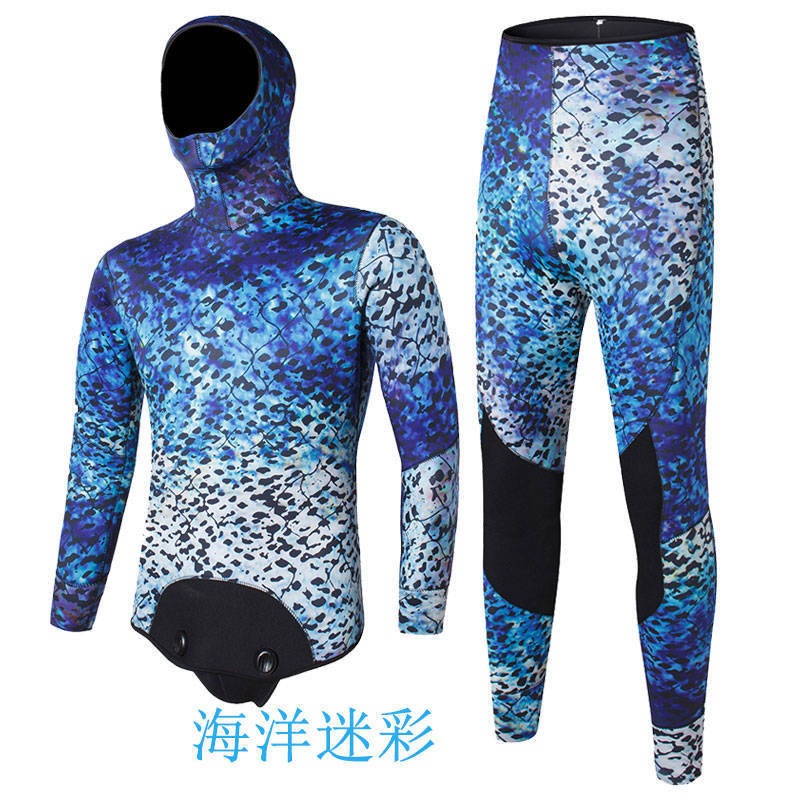 5mm打渔衫连体长袖SCUBATREK潜水服冬泳深潜防寒服保暖成人潜水衣