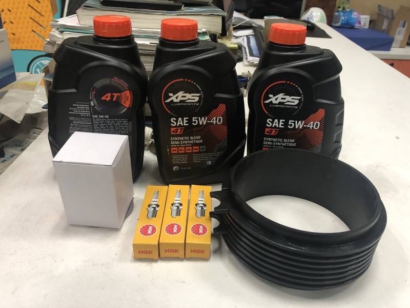 庞巴迪火花摩托艇保养套装 原装机油3支（1L装一支）+火花塞3支+机油滤芯1个+螺旋桨耐磨圈1个