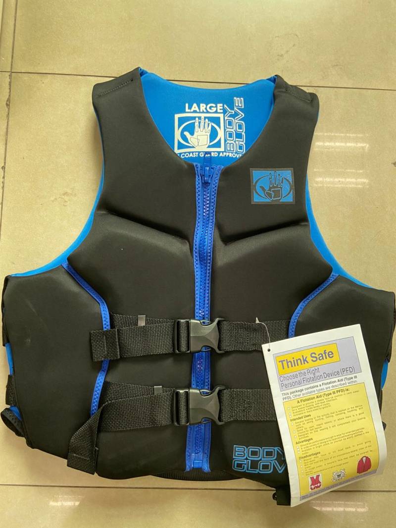 美国大手掌蓝黑厚款救生衣 L XL
