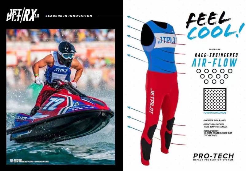 杰派乐Jetpilot 新款比赛专用赛艇服红蓝色 三件套  XXXL