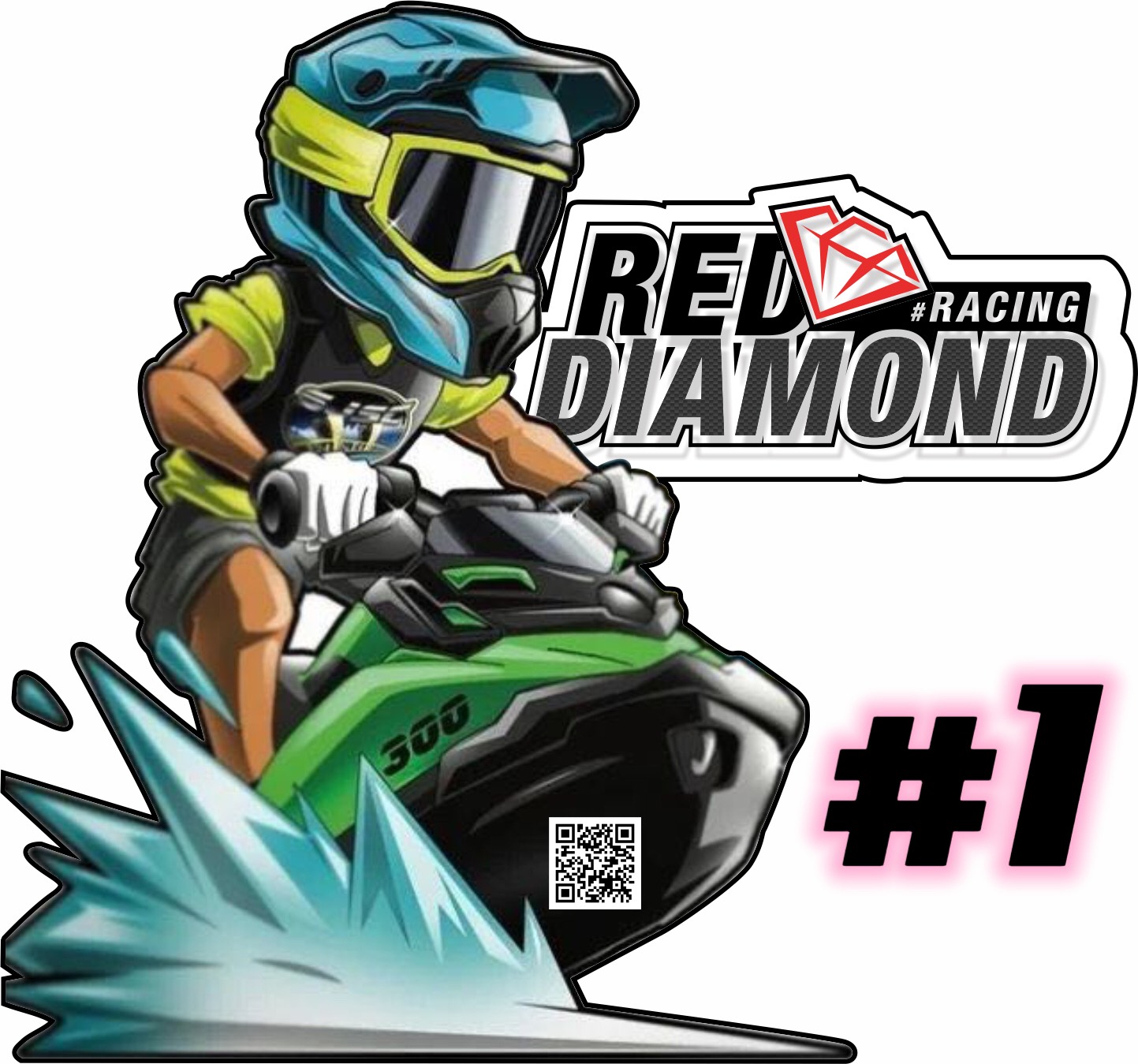 摩托艇 冲浪板 滑水 卡通贴纸