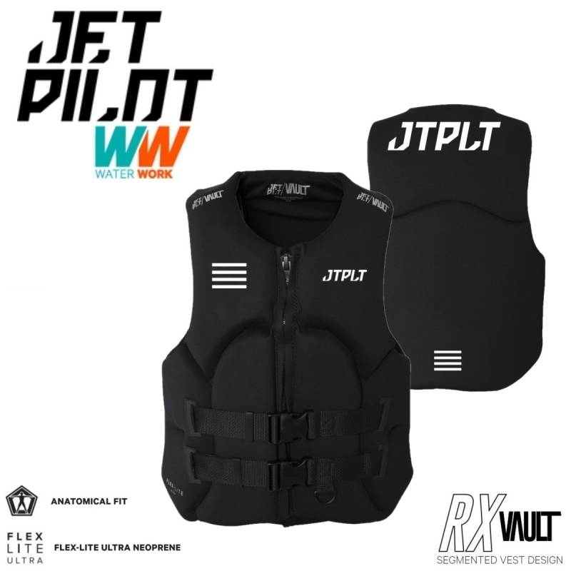 新款杰派乐jetpilot比赛专用赛艇服多功能救生衣黑白色JA22218 L XL XXL