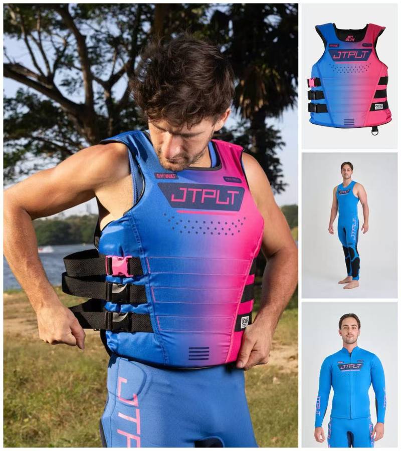 杰派乐Jetpilot 新款比赛专用赛艇服蓝色 三件套带背板 S M L XL XXL