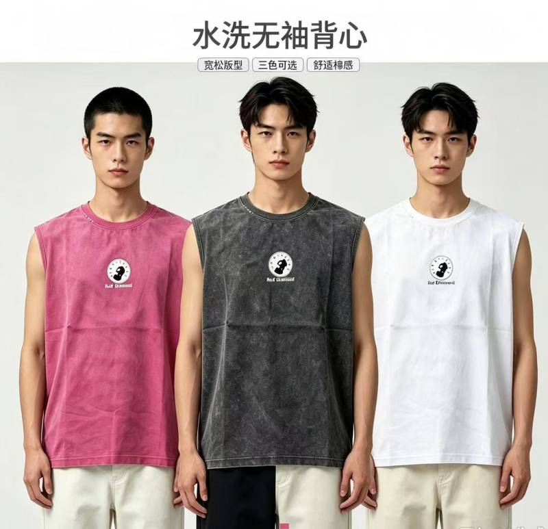 红钻水洗无袖背心 粉色 黑色 白色  S/M   M/L